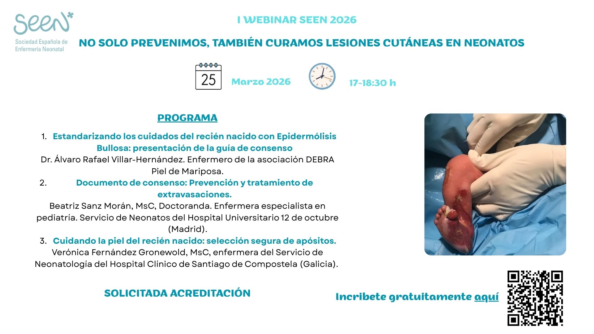 I Webinar SEEN 2026. No solo prevenimos, también curamos lesiones cutáneas en neonatos
