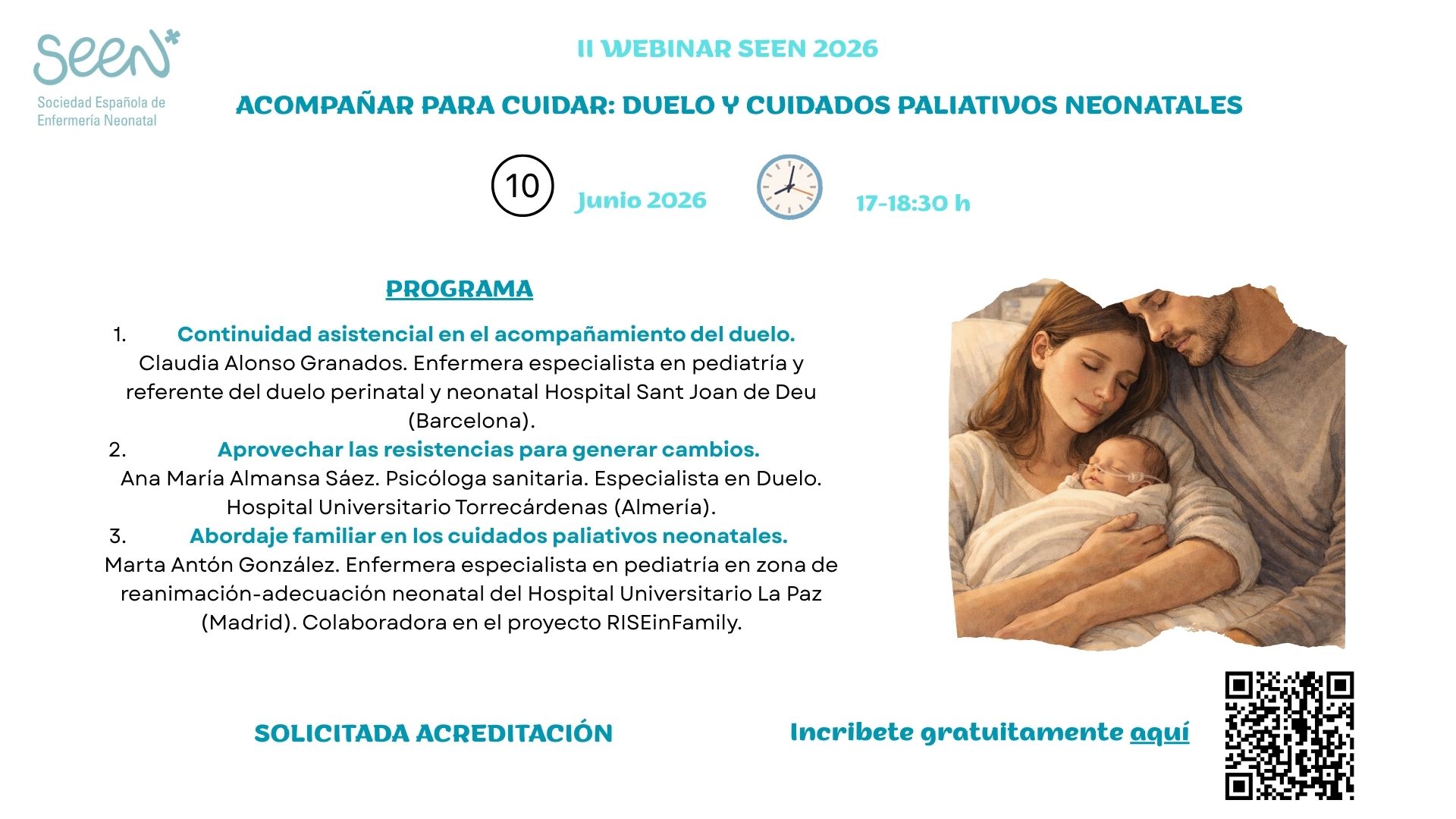 II Webinar SEEN 2026. Acompañar para cuidar: Duelo y cuidados paliativos neonatales