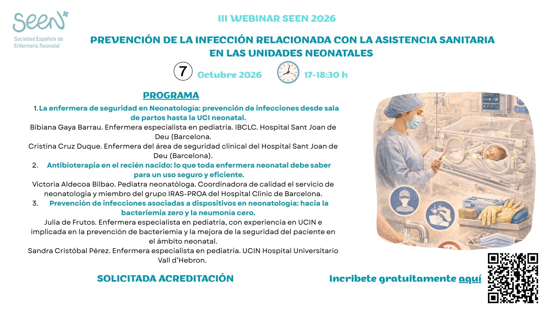 III Webinar SEEN 2026. Prevención de la infección relacionada con la asistencia sanitaria en las unidades neonatales