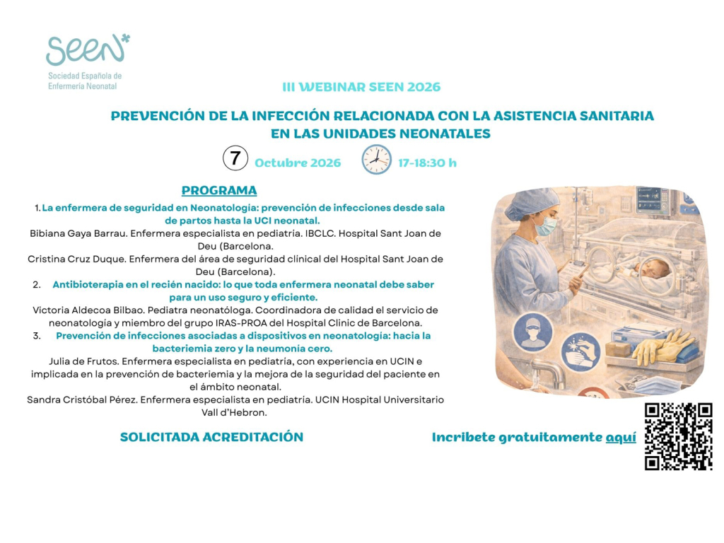 III Webinar SEEN 2026. Prevención de la infección relacionada con la asistencia sanitaria en las unidades neonatales