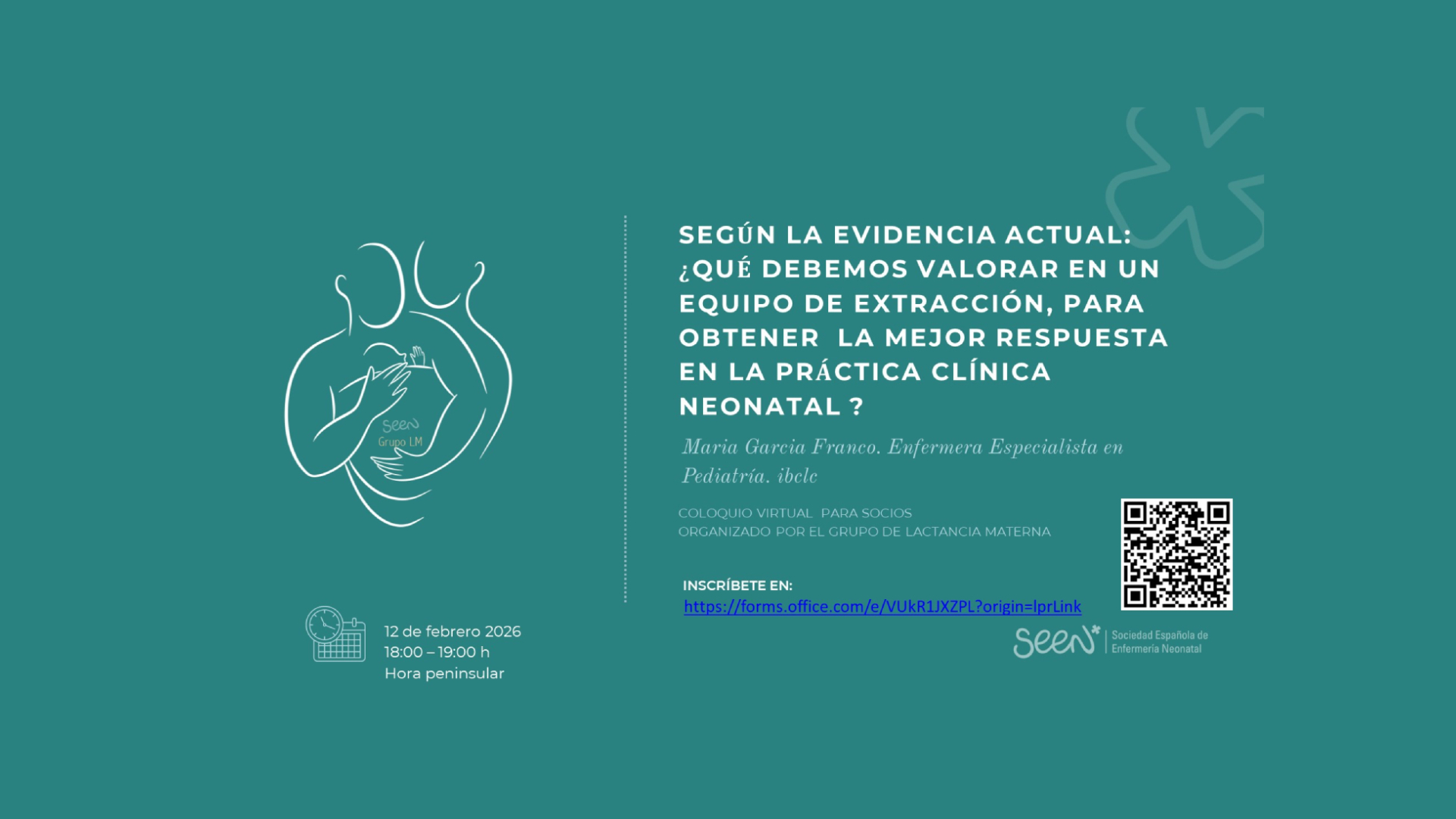 Coloquio Virtual para socios. Grupo de Trabajo Lactancia Materna de la SEEN