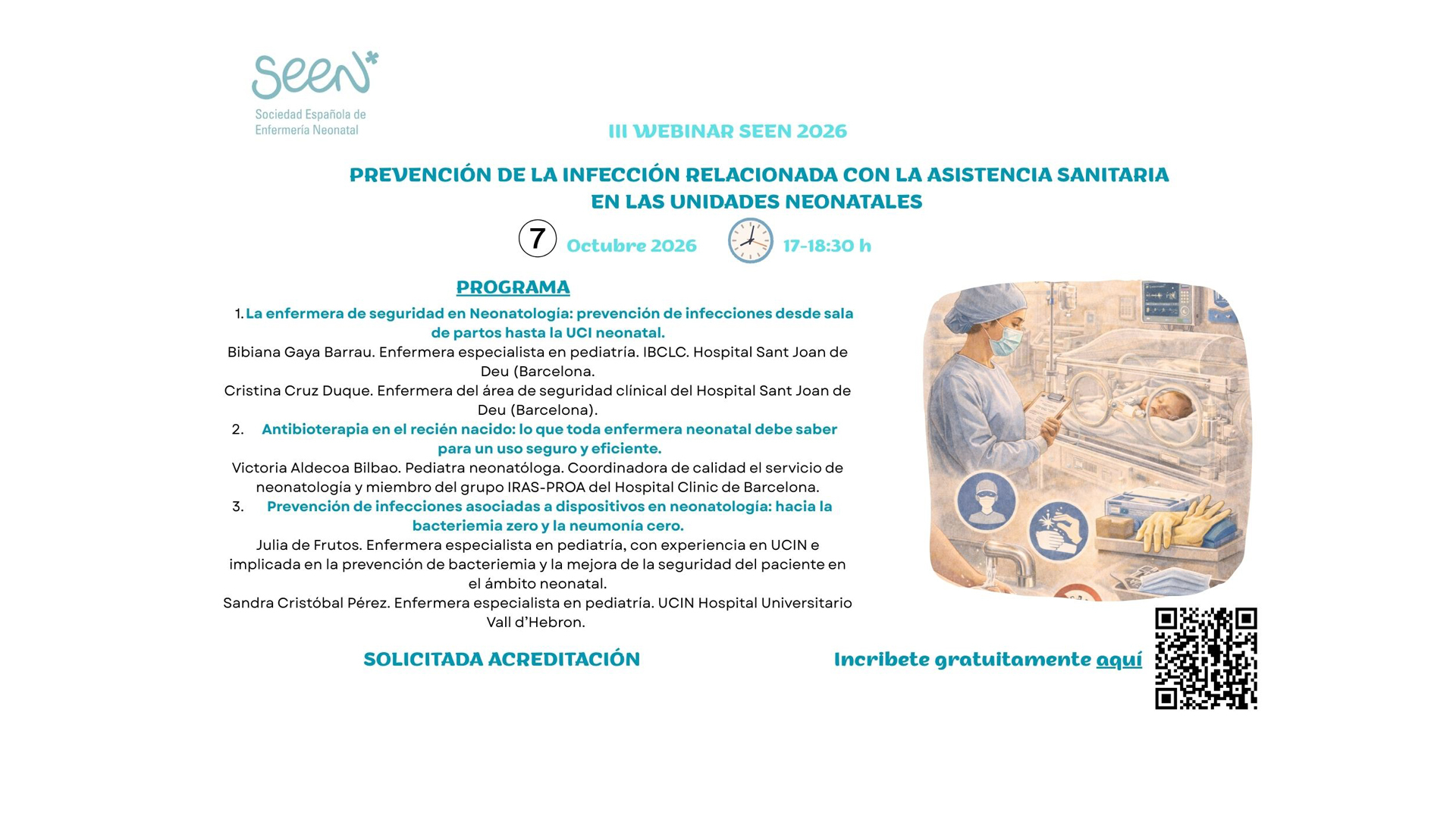 III Webinar SEEN 2026. Prevención de la infección relacionada con la asistencia sanitaria en las unidades neonatales
