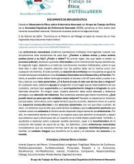 Documento de reflexión ética. Presuntos malos tratos. Observatorio Ético sobre Enfermería Neonatal