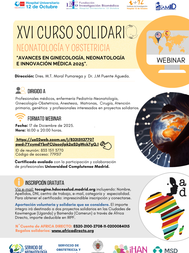 XVI Curso solidario - Neonatología y obstetricia - Avances en Ginecología, Neonatología e Innovación Médica 2025