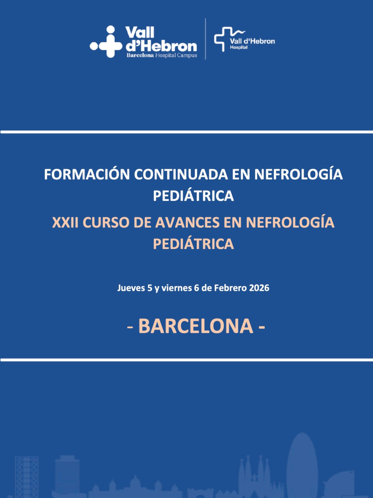 XXII CURSO DE AVANCES EN NEFROLOGÍA PEDIÁTRICA, 5 y 6 de febrero de 2026